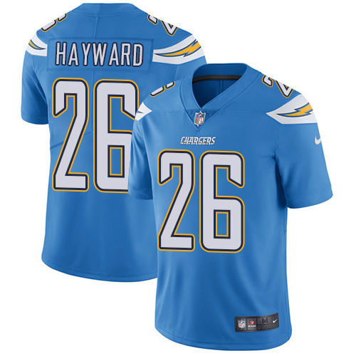 2019 men Los Angeles Chargers 26 Hayward light blue Nike Vapor Untouchable Limited NFL Jersey